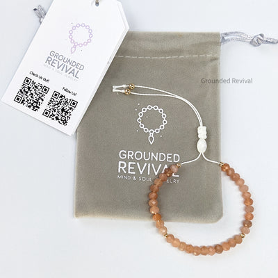 Peach Moonstone Tasbih Bracelet | Women's Prayer Beads - 33 Disc Beads, 6mm