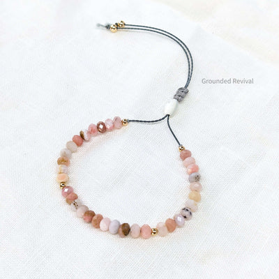 Pink Opal Tasbih Bracelet, Women's Prayer Beads - 33 Disc Beads, 6mm