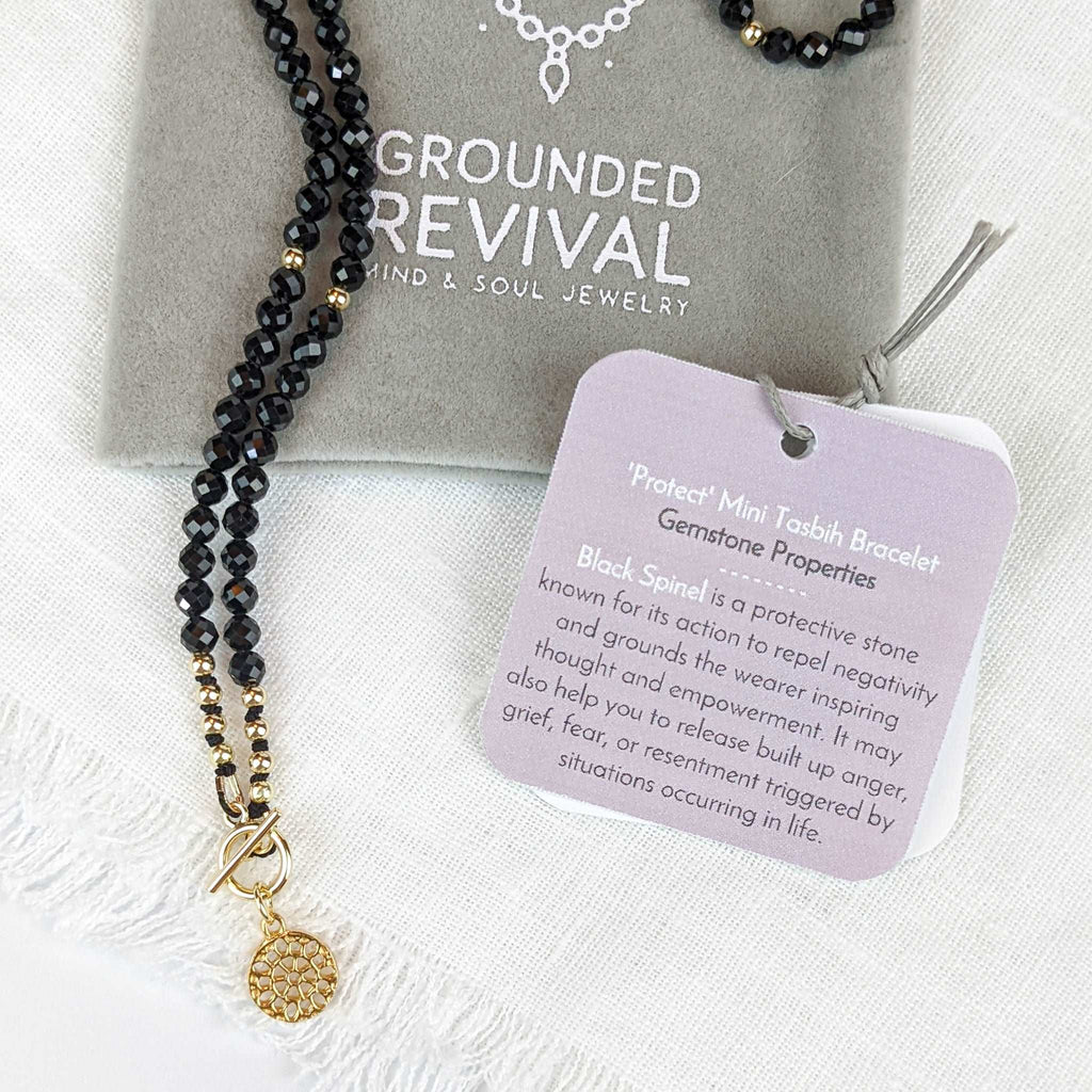 Black Spinel Silk Tasbih Necklace, islamic_prayer_beads - Grounded Revival