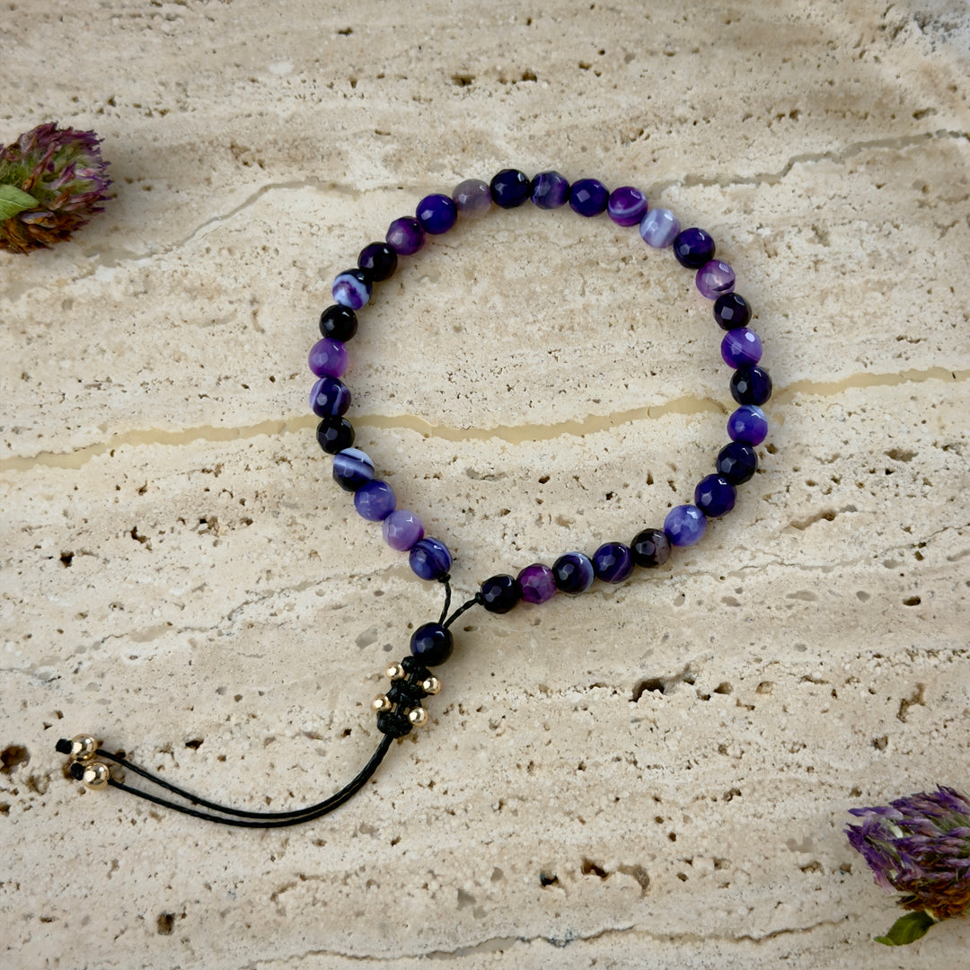 Faceted Purple Agate 6mm Tasbih Bracelet – Sakinah