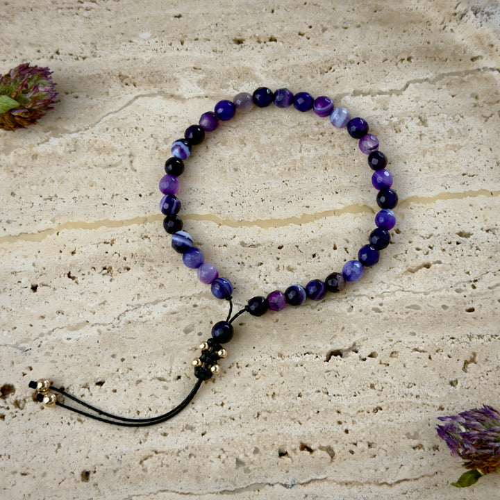 紫花梨ブレスレット Faceted Purple Agate 6mm Tasbih Bracelet – Sakinah