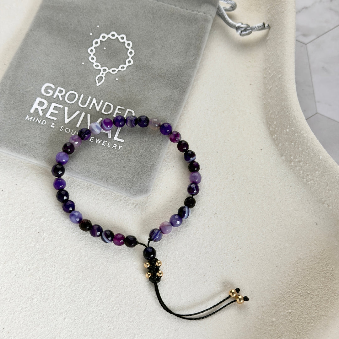Faceted Purple Agate 6mm Tasbih Bracelet – Sakinah