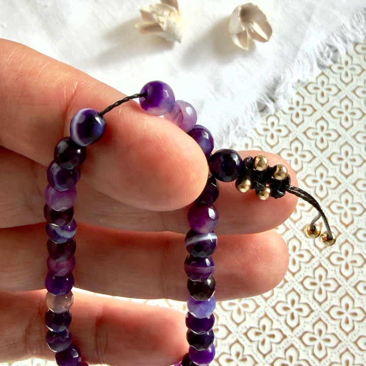 Faceted Purple Agate 6mm Tasbih Bracelet – Sakinah