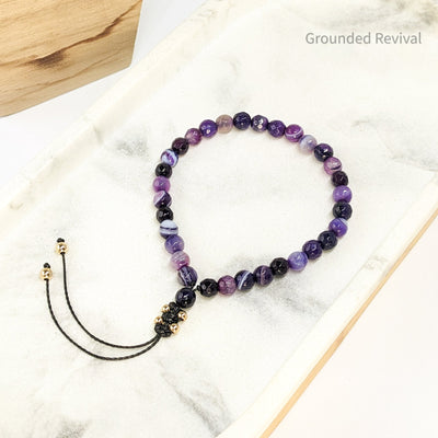 Purple Agate Tasbih Bracelet | Women's Dhikr Beads - 33 Beads, 5mm