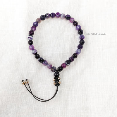 Purple Agate Tasbih Bracelet | Women's Dhikr Beads - 33 Beads, 5mm