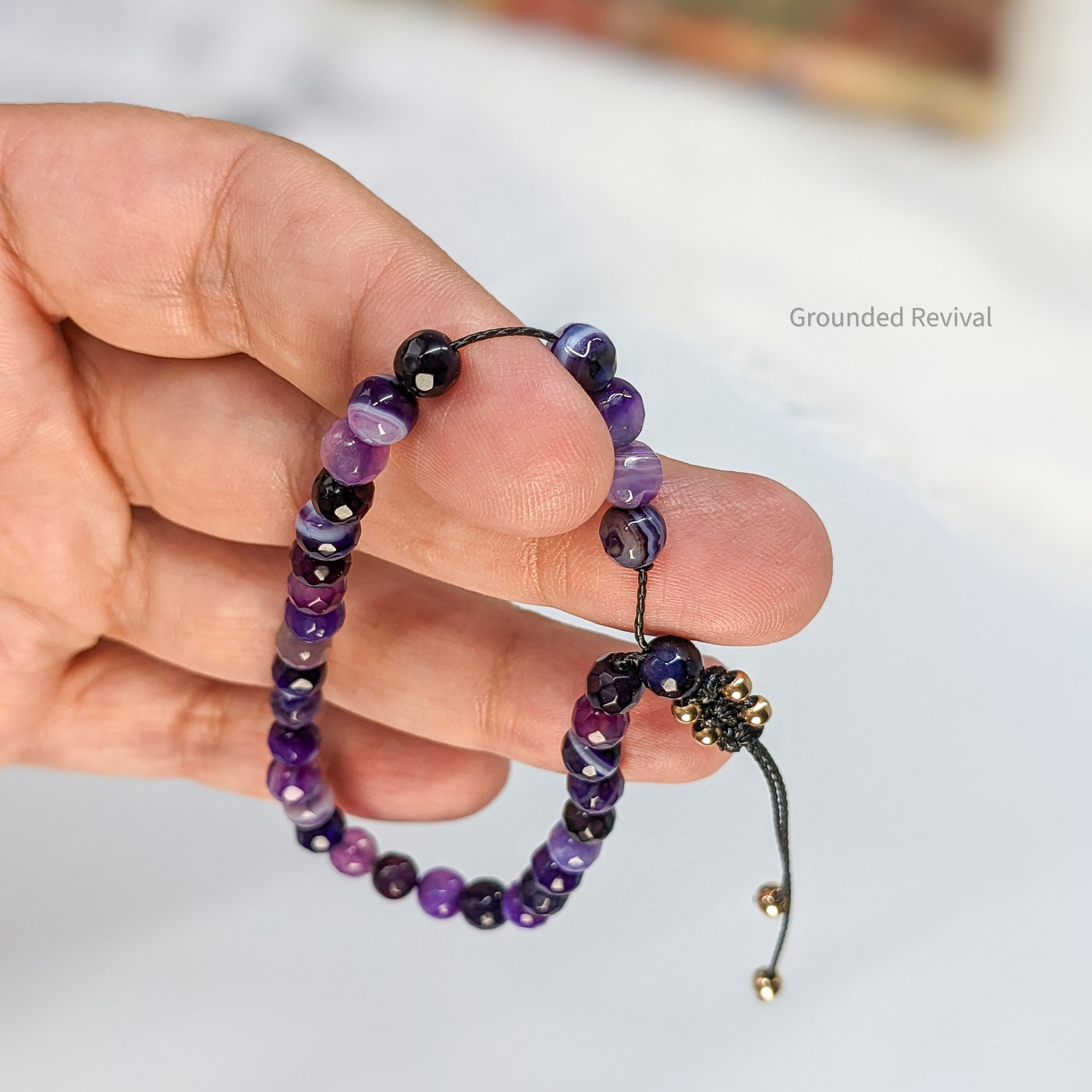 Purple Agate Tasbih Bracelet | Women's Dhikr Beads - 33 Beads, 5mm
