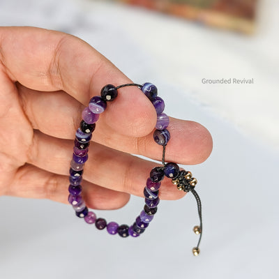 Purple Agate Tasbih Bracelet | Women's Dhikr Beads - 33 Beads, 5mm