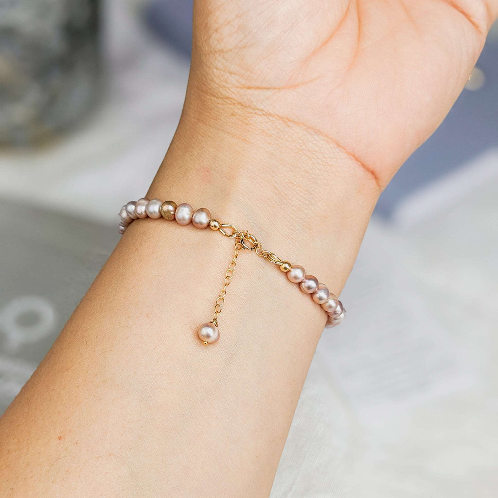 Purple Pearl Tasbih Chain Bracelet, islamic_prayer_beads - Grounded Revival