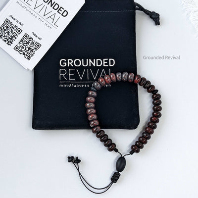 Red Bloodstone Tasbih Bracelet | Men's Prayer Beads - 33 Disc Beads, 8mm
