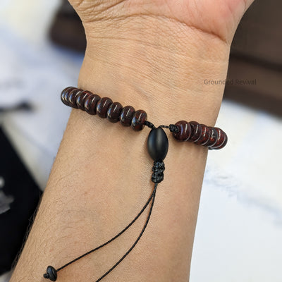 Red Bloodstone Tasbih Bracelet | Men's Prayer Beads - 33 Disc Beads, 8mm