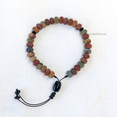 Matte Red Picasso Tasbih Bracelet | Men's Prayer Beads - 33 Disc Beads, 8mm