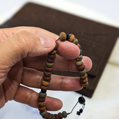 Matte Red Picasso Tasbih Bracelet | Men's Prayer Beads - 33 Disc Beads, 8mm