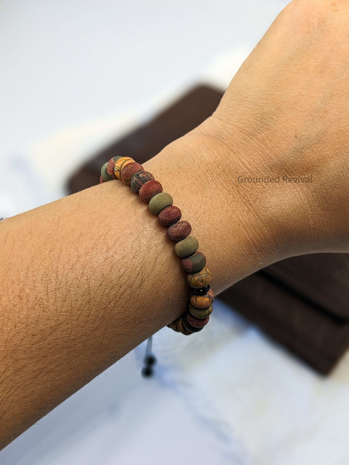 Matte Red Picasso Tasbih Bracelet | Men's Prayer Beads - 33 Disc Beads, 8mm