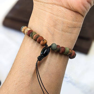 Matte Red Picasso Tasbih Bracelet | Men's Prayer Beads - 33 Disc Beads, 8mm