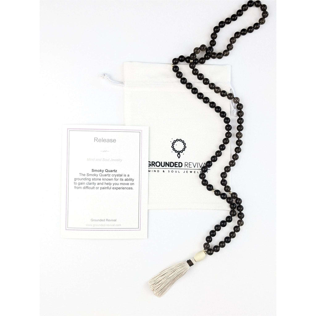 Smoky Quartz Tassel Tasbih, islamic_prayer_beads - Grounded Revival