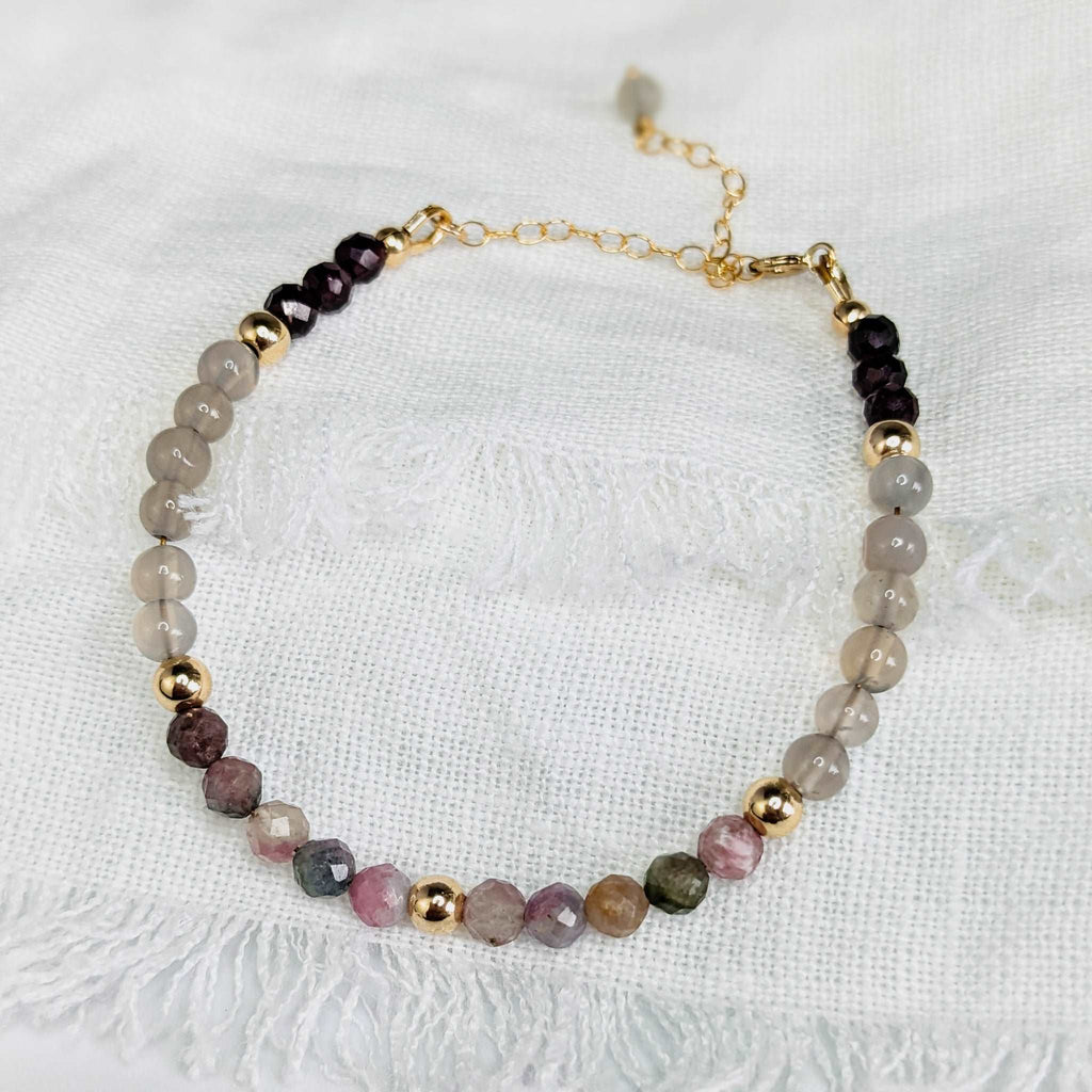 Tourmaline Garnet Tasbih Chain Bracelet, islamic_prayer_beads - Grounded Revival