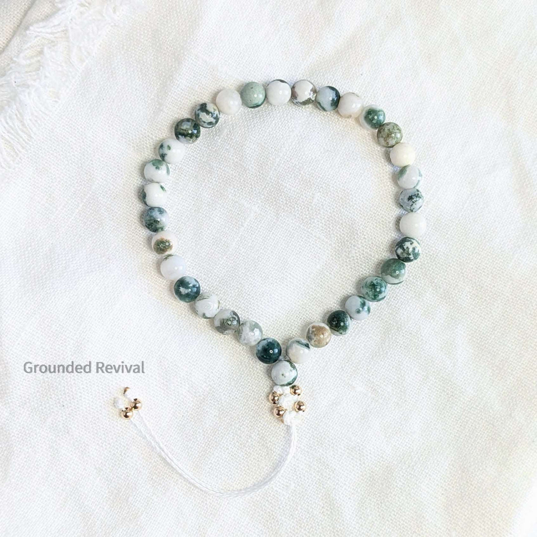 share spiritブレスレット Tree Agate Tasbih Bracelet | Women's Dhikr Beads | 33 Beads