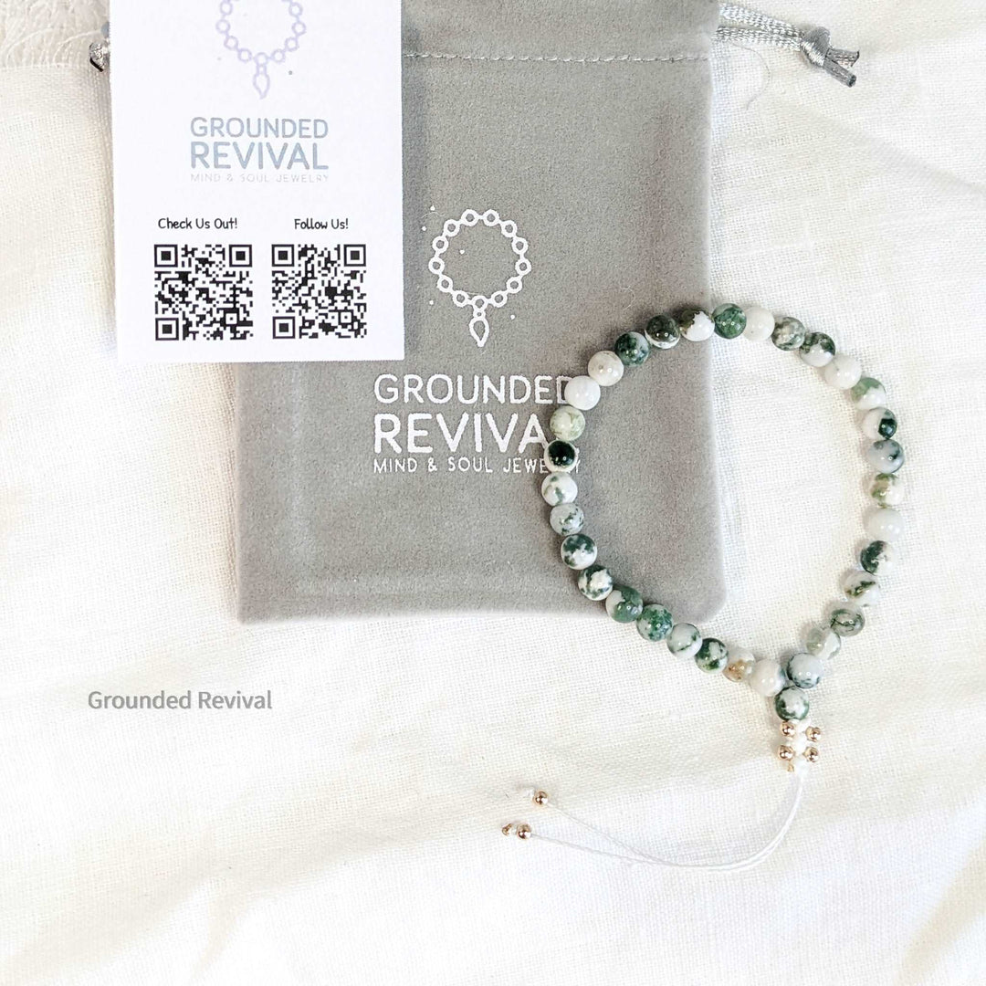 Tree Agate Tasbih Bracelet | Women's Dhikr Beads | 33 Beads