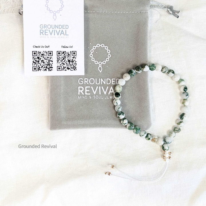 Tree Agate Tasbih Bracelet | Women's Dhikr Beads | 33 Beads