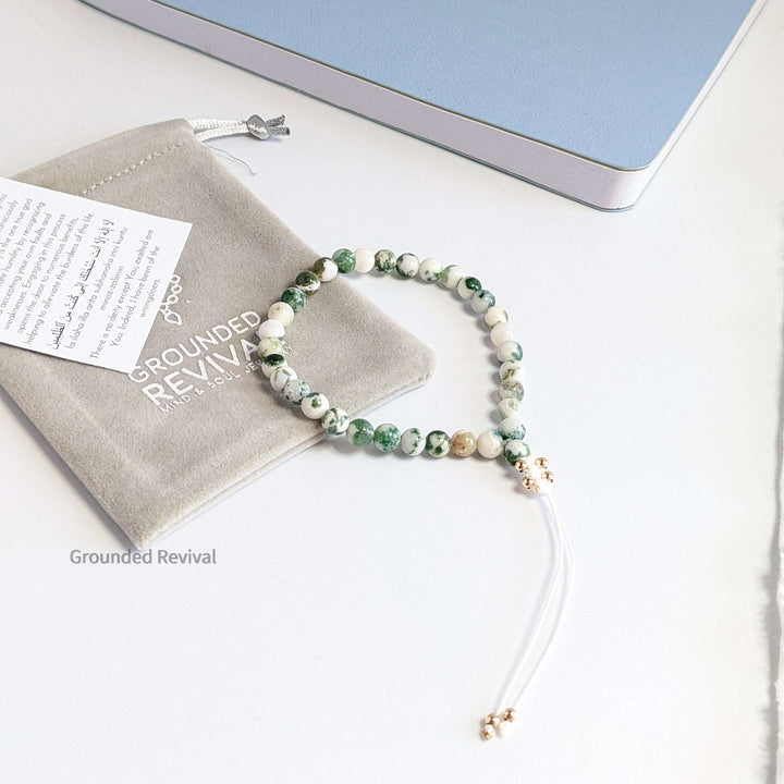 Tree Agate Tasbih Bracelet | Women's Dhikr Beads | 33 Beads