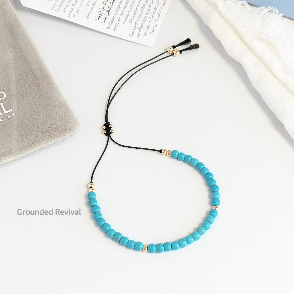 Turquoise Tassel Tasbih Bracelet | Women's Tasbeeh Beads, 33 Beads