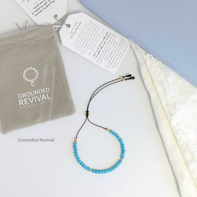 Turquoise Tassel Tasbih Bracelet | Women's Tasbeeh Beads, 33 Beads