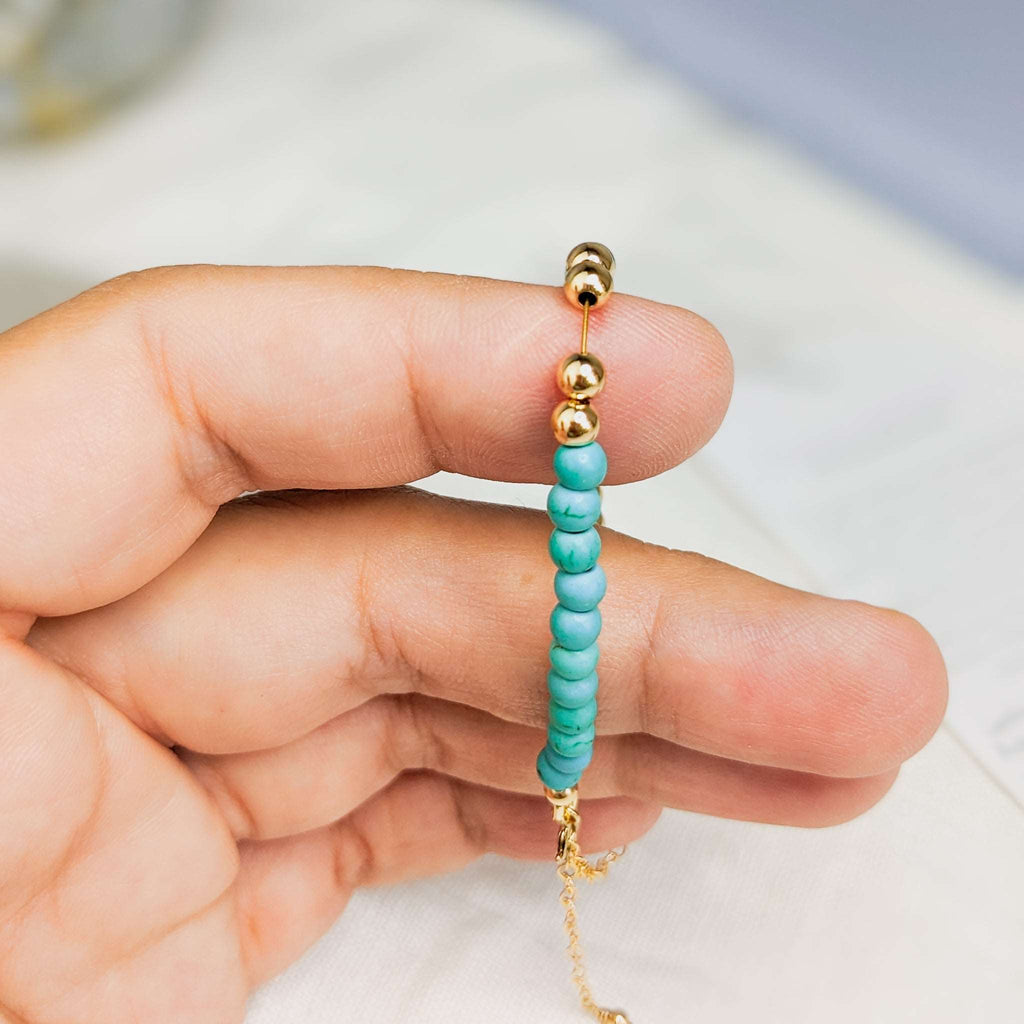 Turquoise Tasbih Chain Bracelet, islamic_prayer_beads - Grounded Revival
