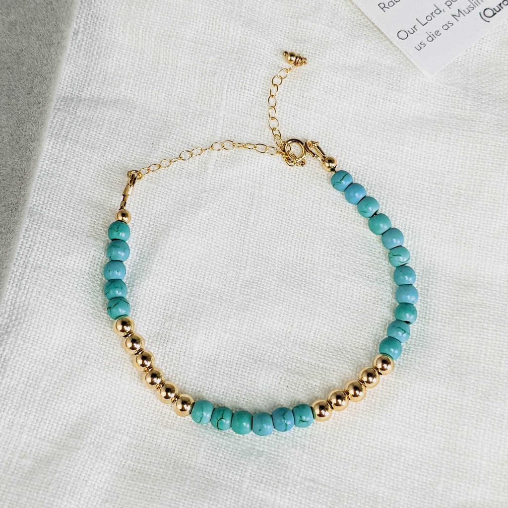 Turquoise Tasbih Chain Bracelet, islamic_prayer_beads - Grounded Revival