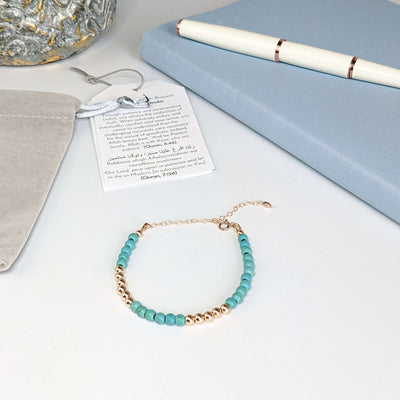 Turquoise Tasbih Chain Bracelet, islamic_prayer_beads - Grounded Revival
