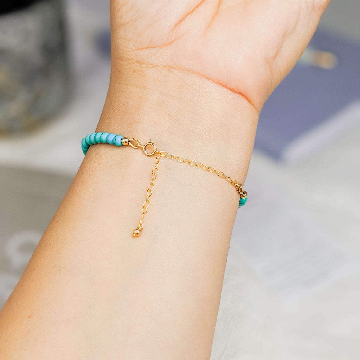 Turquoise Tasbih Chain Bracelet, islamic_prayer_beads - Grounded Revival