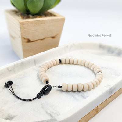 Matte White Agate Tasbih Bracelet | Men's Prayer Beads - 33 Disc Beads, 8mm