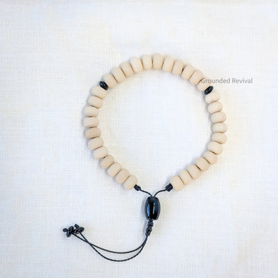 Matte White Agate Tasbih Bracelet | Men's Prayer Beads - 33 Disc Beads, 8mm