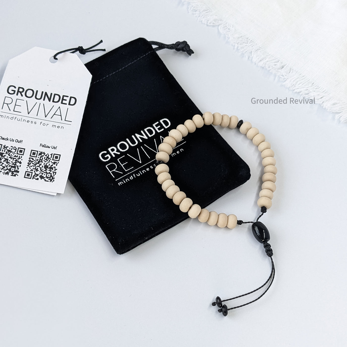 Matte White Agate Tasbih Bracelet | Men's Prayer Beads - 33 Disc Beads, 8mm