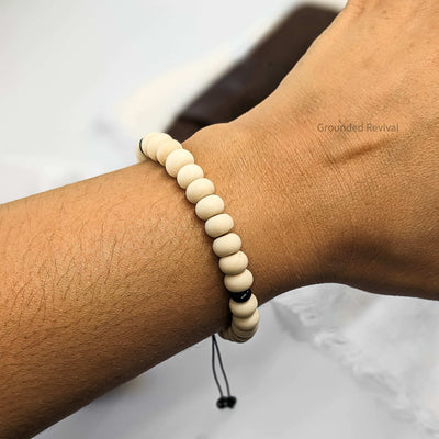 Matte White Agate Tasbih Bracelet | Men's Prayer Beads - 33 Disc Beads, 8mm