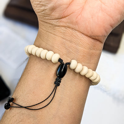 Matte White Agate Tasbih Bracelet | Men's Prayer Beads - 33 Disc Beads, 8mm