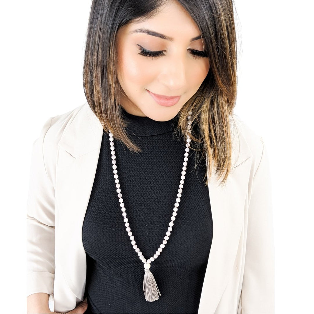 White Jade Tassel Tasbih, islamic_prayer_beads - Grounded Revival