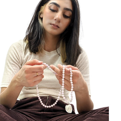 Kunzite Sea Shell Tasbih, islamic_prayer_beads - Grounded Revival