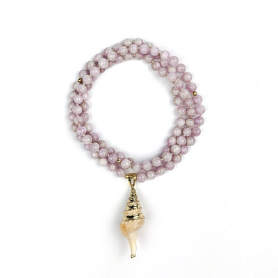 Kunzite Sea Shell Tasbih, islamic_prayer_beads - Grounded Revival