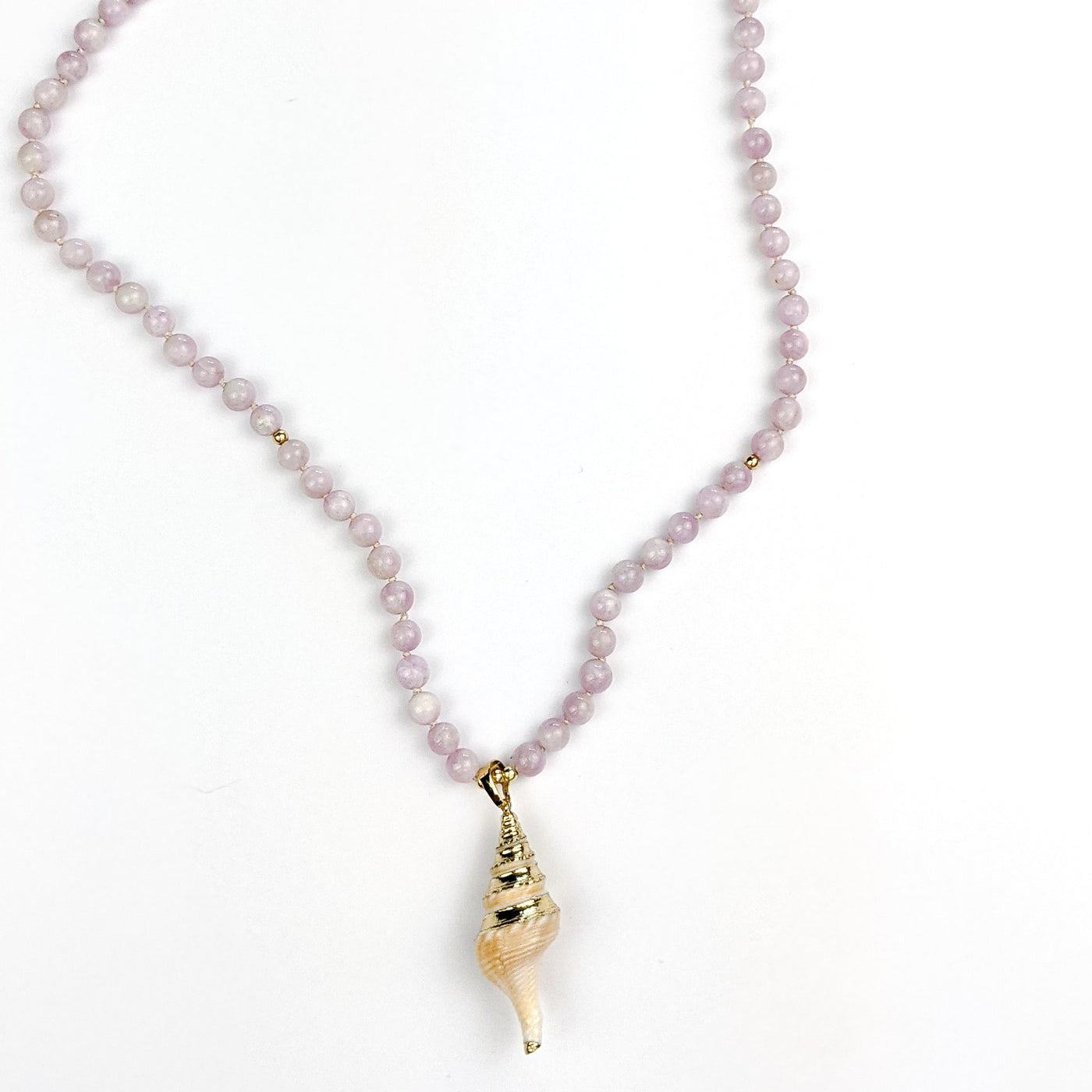 Kunzite Sea Shell Tasbih, islamic_prayer_beads - Grounded Revival