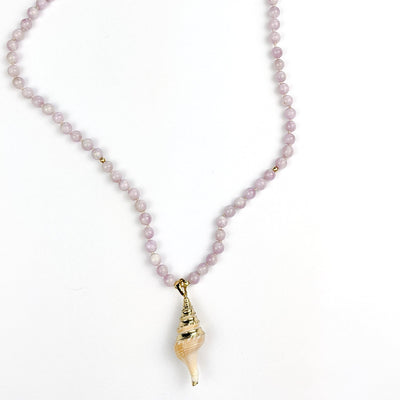 Kunzite Sea Shell Tasbih, islamic_prayer_beads - Grounded Revival