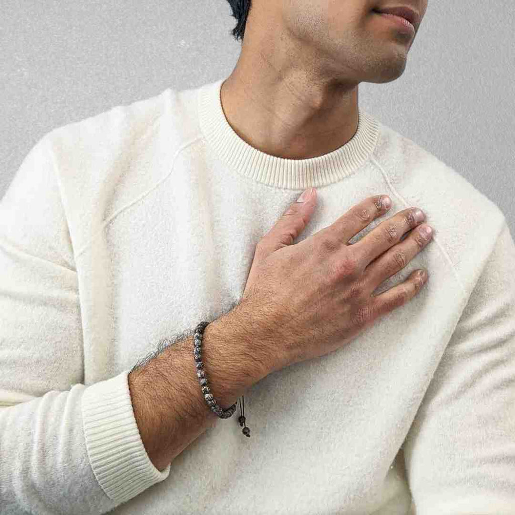 Snowflake Obsidian | Men's Tasbih Bracelet, islamic_prayer_beads - Grounded Revival