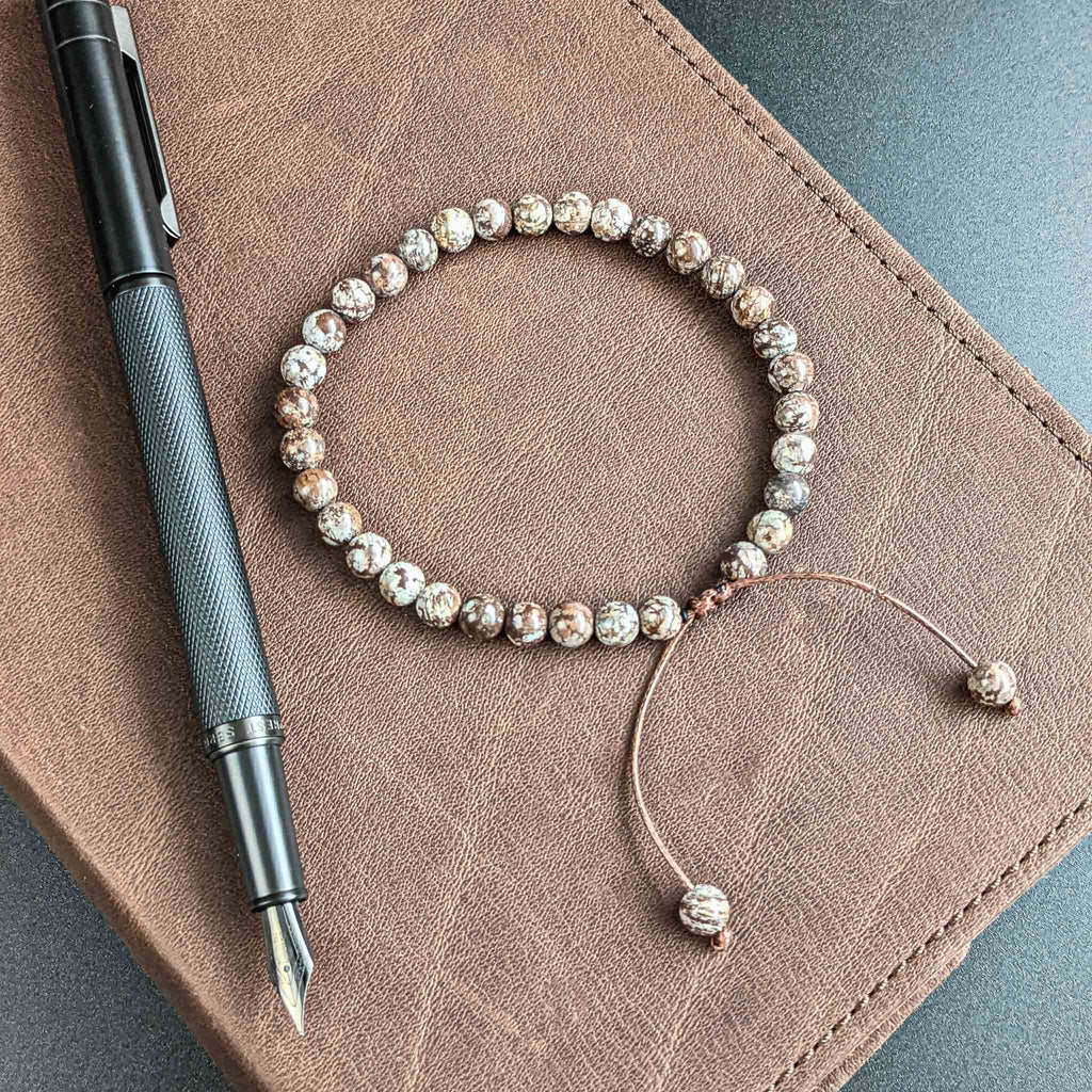 Snowflake Obsidian | Men's Tasbih Bracelet, islamic_prayer_beads - Grounded Revival