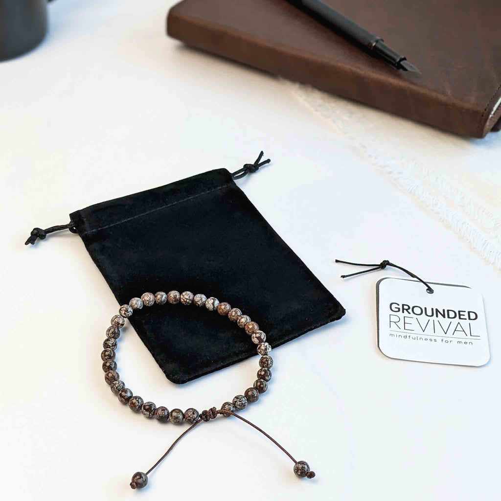 Snowflake Obsidian | Men's Tasbih Bracelet, islamic_prayer_beads - Grounded Revival