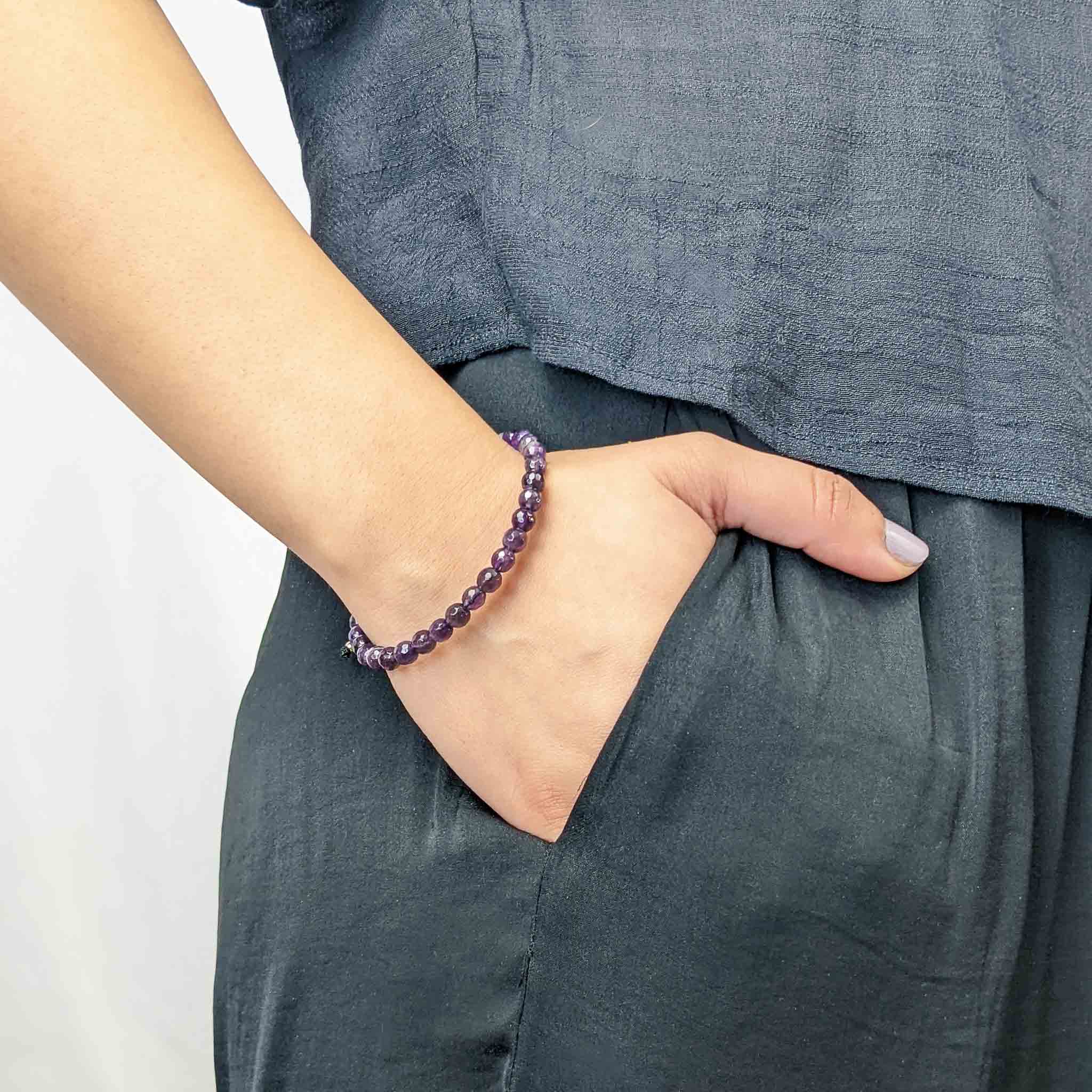 Buy V&A Jewellers Sterling Silver Oval Amethyst Bracelet | Silver Color  Women | AJIO LUXE