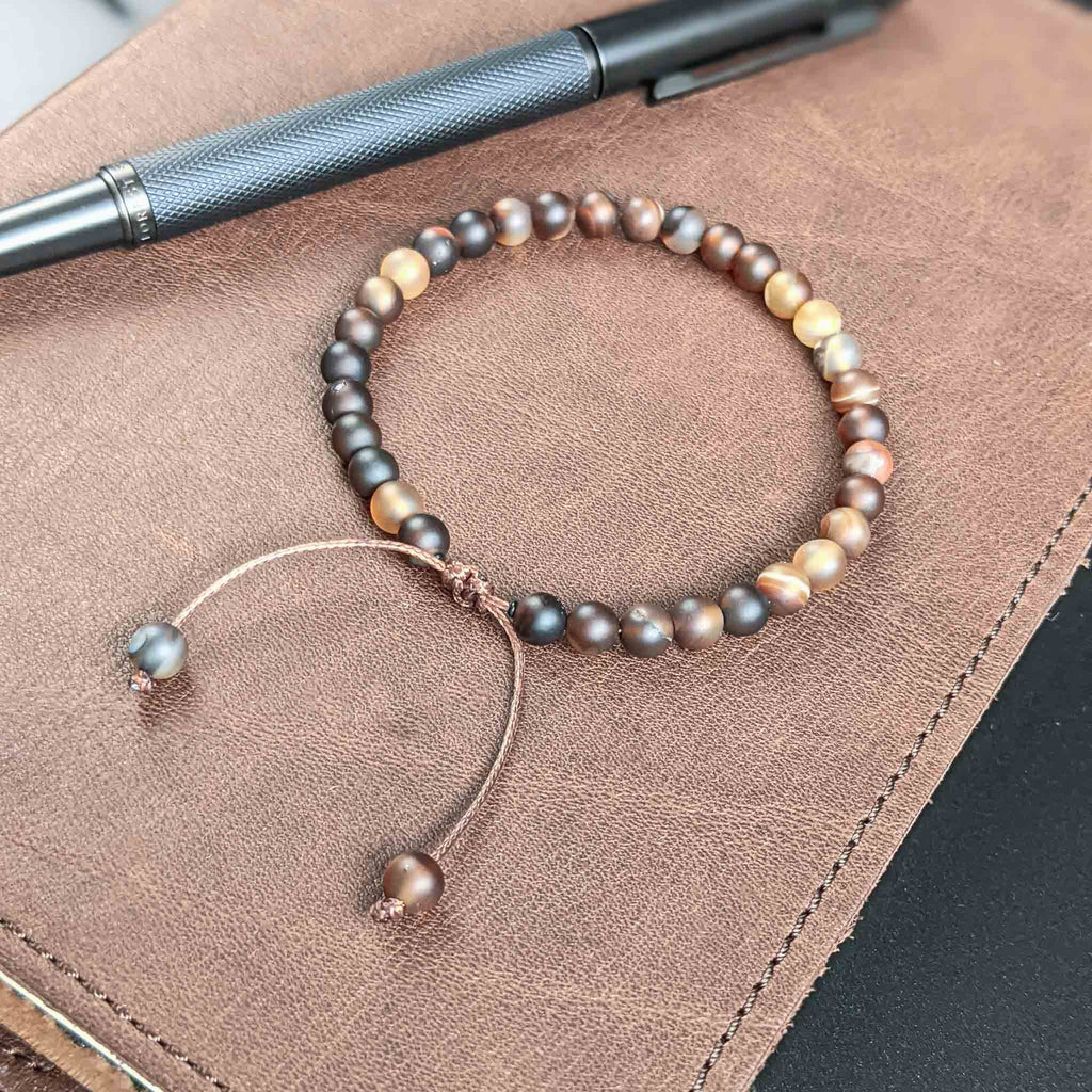 Coffee Agate | Men's Tasbih Bracelet, islamic_prayer_beads - Grounded Revival