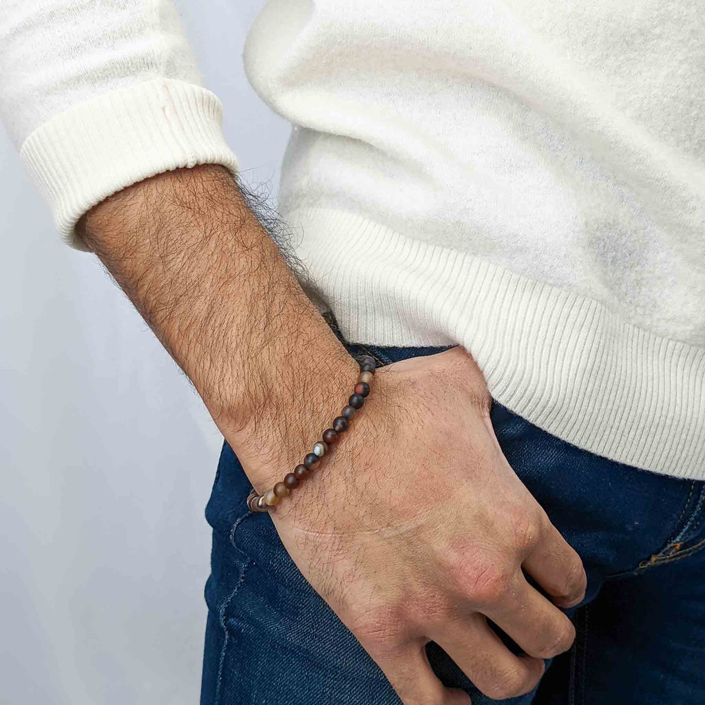 Coffee Agate | Men's Tasbih Bracelet, islamic_prayer_beads - Grounded Revival