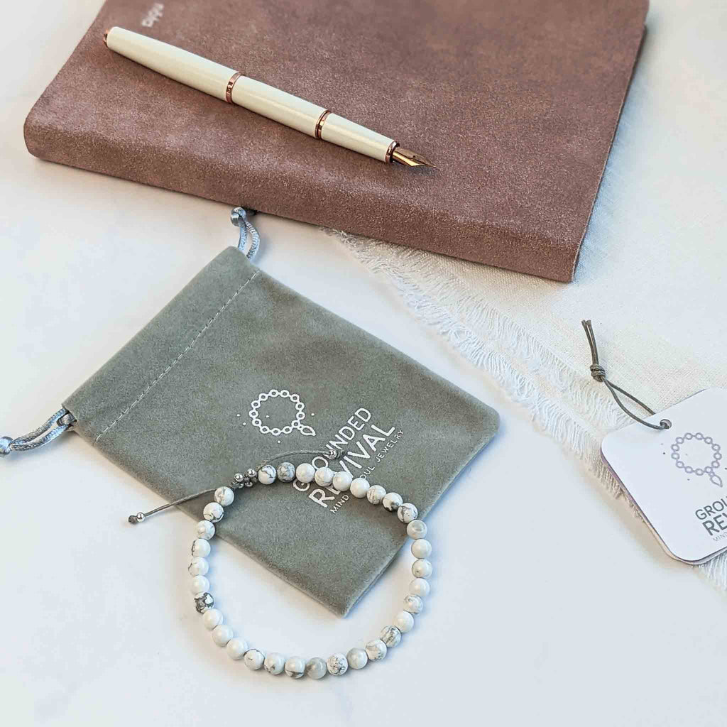 Howlite Tasbih Bracelet, islamic_prayer_beads - Grounded Revival