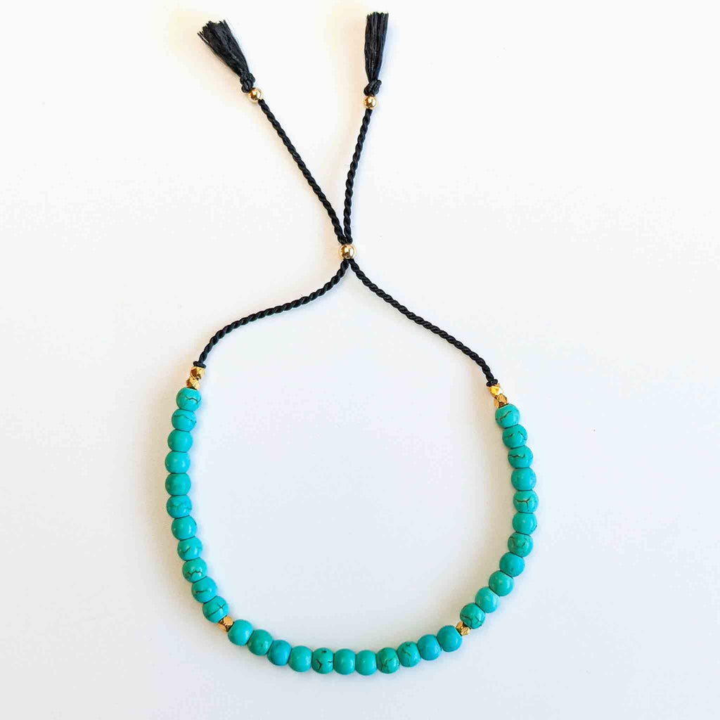 Turquoise Silk Tasbih Bracelet, islamic_prayer_beads - Grounded Revival
