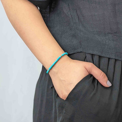 Turquoise Tassel Tasbih Bracelet | Women's Tasbeeh Beads, 33 Beads