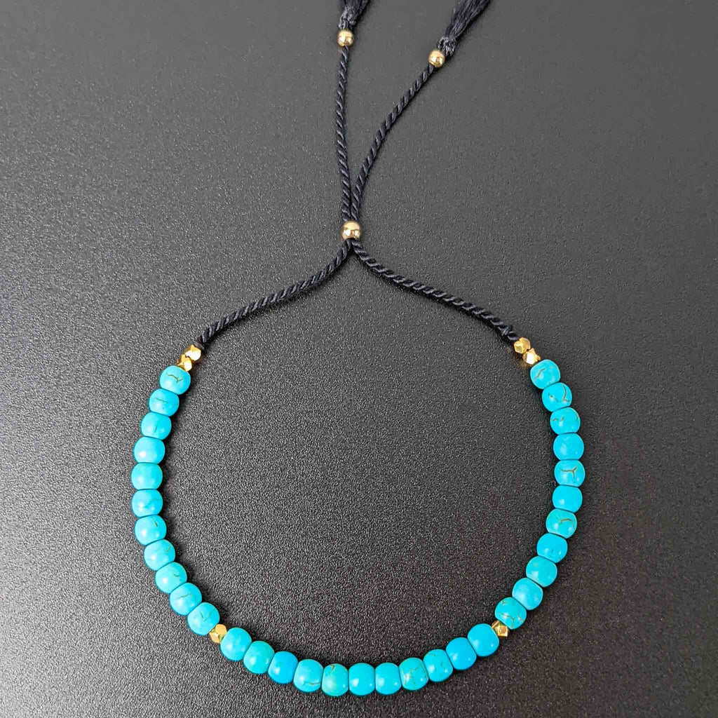 Turquoise Silk Tasbih Bracelet, islamic_prayer_beads - Grounded Revival